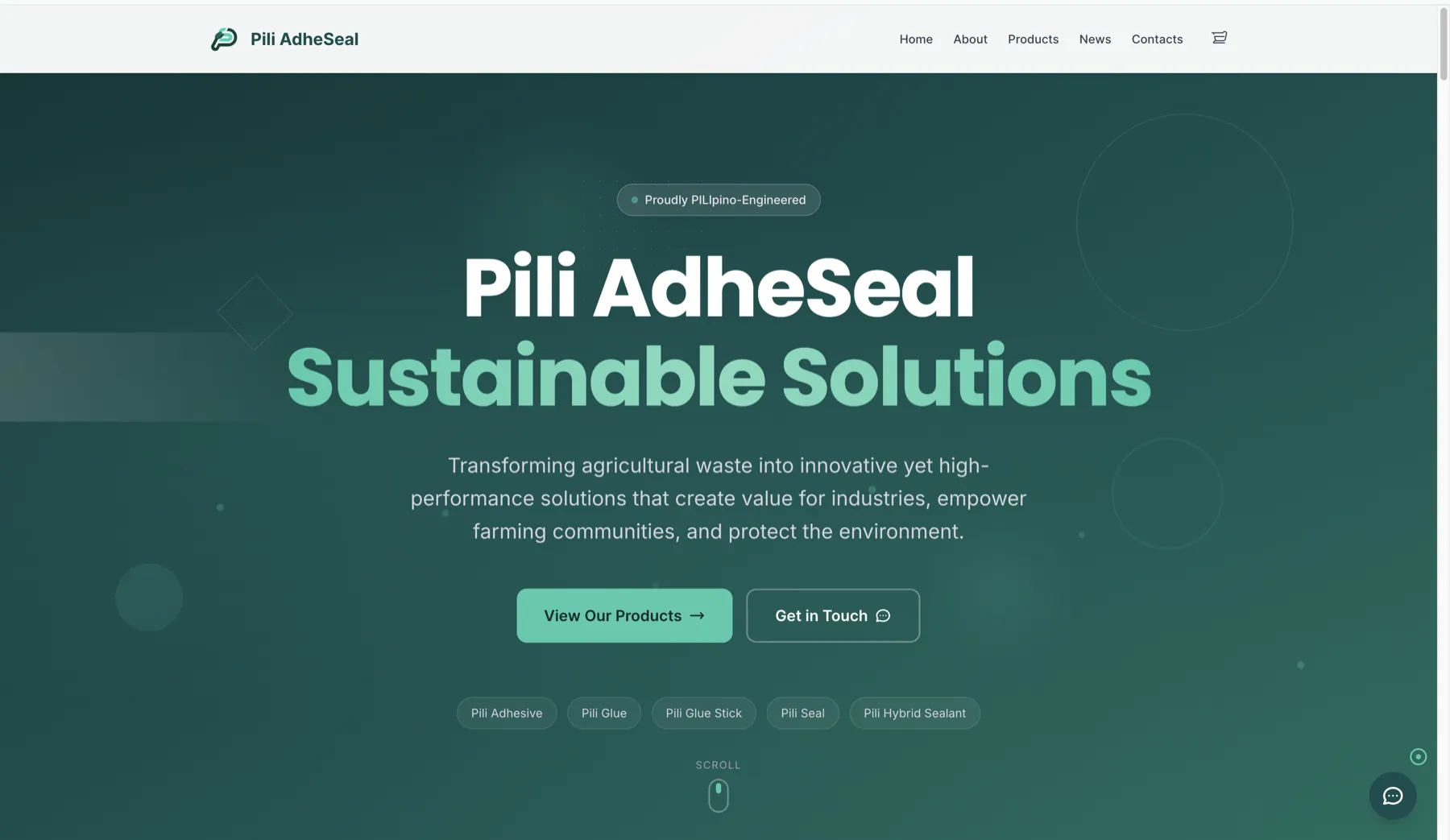 Pili AdheSeal sustainable adhesive solutions website